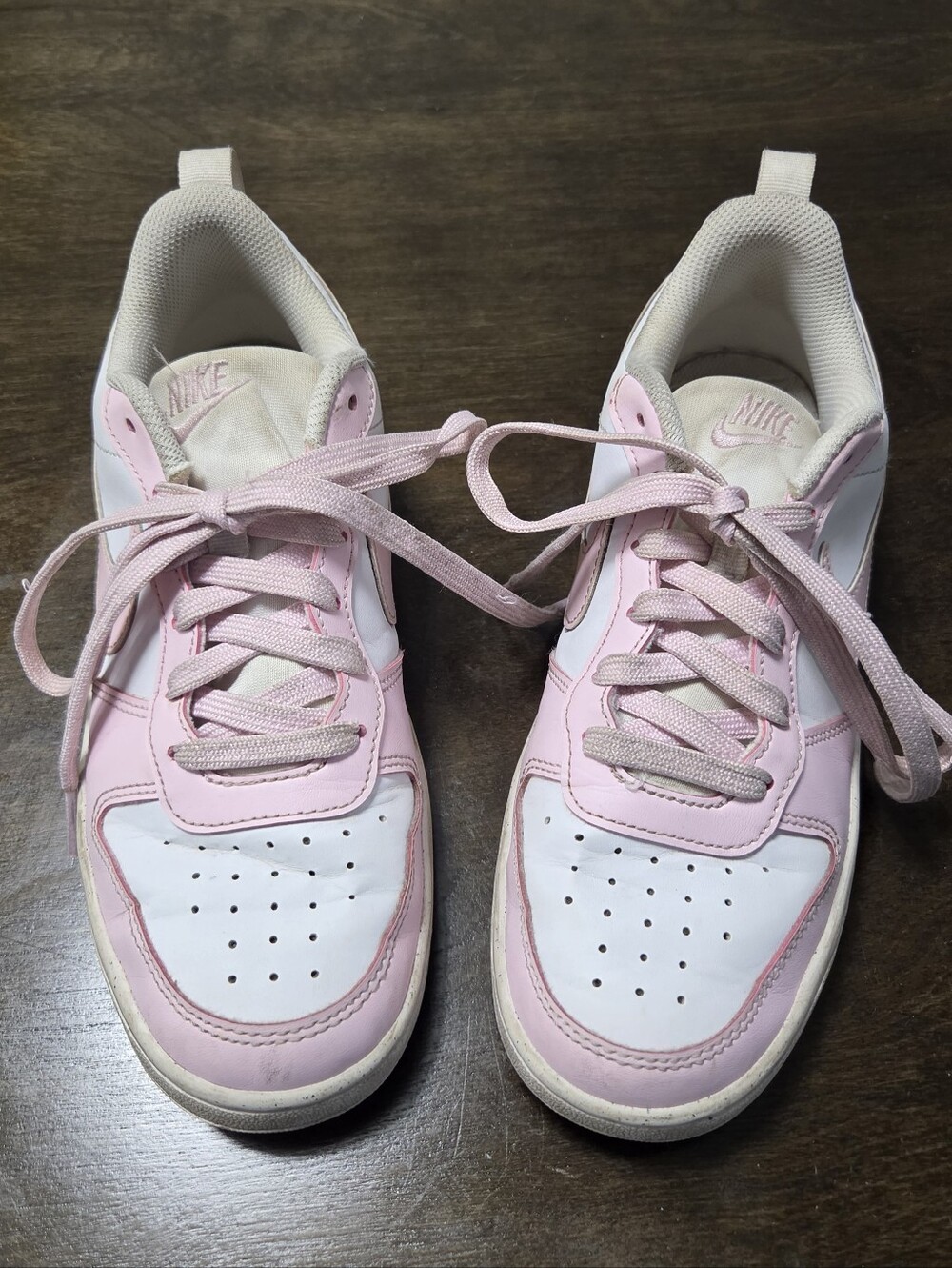 Nike Court Borough Low Recraft Big Kids White/Pink Size 5.5Y DV5456 105